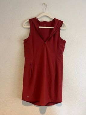 Title Nine Sleeveless Hooded Dress in Deep Wine